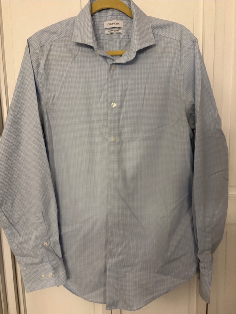 Calvin Klein Light Blue Micro-Check Dress Shirt